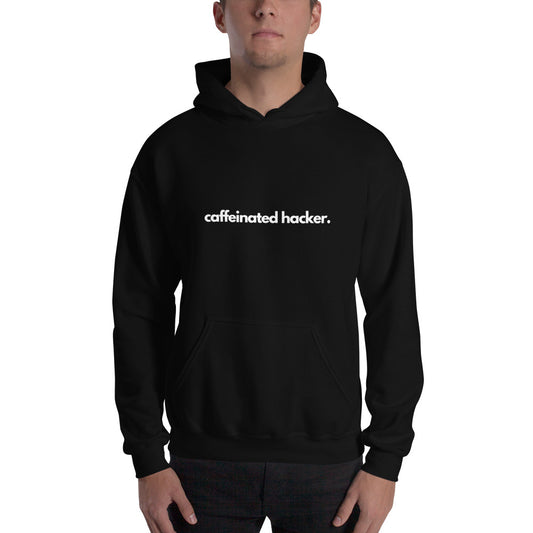 caffeinated hacker. unisex hoodie.